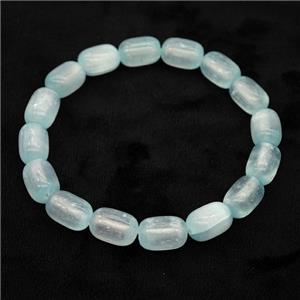 Blue Selenite Bracelet Stretchy Barrel, approx 8x12mm [BR11074]