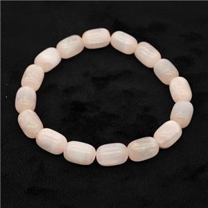 Pink Selenite Bracelet Stretchy Barrel, approx 8x12mm [BR11075]