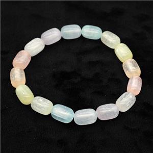 Selenite Bracelet Stretchy Barrel Multicolor, approx 8x12mm [BR11078]