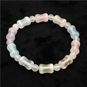 Selenite Bracelet Stretchy Bamboo Multicolor, approx 8x12mm [BR11080]