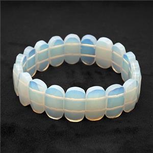 White Opalite Bracelet Stretchy, approx 11-20mm [BR11093]