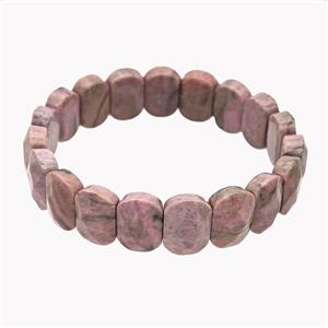 Pink Wood Lace Jasper Bracelet Stretchy, approx 11-15mm [BR11112]