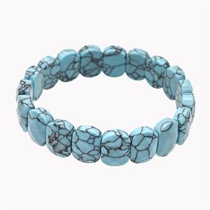 Teal Dye Howlite Turquoise Bracelet Stretchy, approx 11-15mm [BR11120]