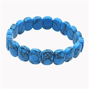 Blue Dye Howlite Turquoise Bracelet Stretchy, approx 11-15mm [BR11121]
