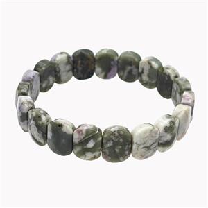 Green Tree Agate Bracelet Stretchy, approx 11-15mm [BR11124]