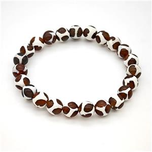 Tibetan Agate Bracelets Round Stretchy, approx 8mm [BR11134]