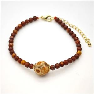 Red Agate Bracelet Dye, approx 12mm, 4mm [BR11176]