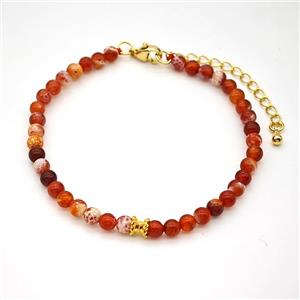 Red Fire Agate Bracelet Dye, approx 4mm [BR11178]