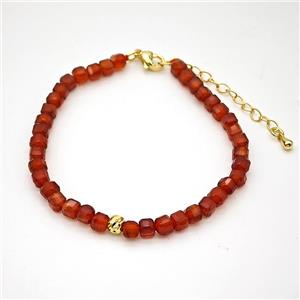 Red Agate Bracelet Dye, approx 4.5x4.5mm [BR11180]