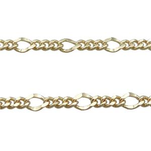 Copper Curb Chain Gold Plated, approx 4.5mm, 3mm [CH10754]