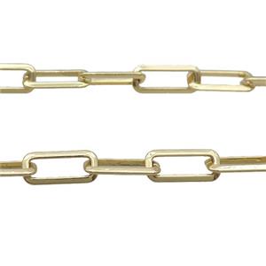 Copper Paperclip Chain Gold Plated, approx 8-18mm [CH10762]