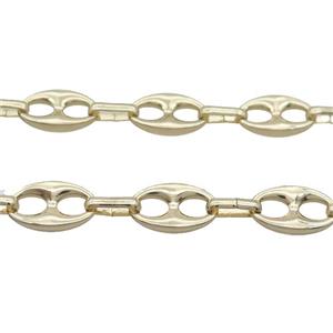 Copper Chain Gold Plated, approx 13-22mm [CH10780]