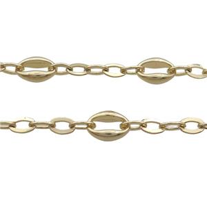 Copper Chain Gold Plated, approx 11-16mm, 6-10mm [CH10782]