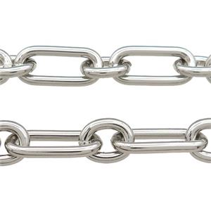Aluminium Paperclip Chain Platinum Plated, approx 12-15mm, 12-26mm [CH10822]