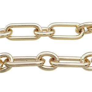 Aluminium Paperclip Chain Gold Plated, approx 12-15mm, 12-26mm [CH10823]