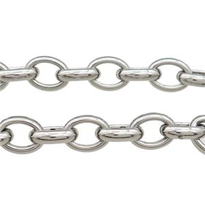 Alloy Rolo Chain Platinum Plated, approx 11-15mm [CH10831]