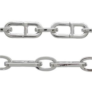 Alloy Chain Platinum Plated, approx 8-13mm, 9-22mm [CH10845]