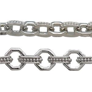 Alloy Chain Platinum Plated, approx 8-11mm, 10mm [CH10871]