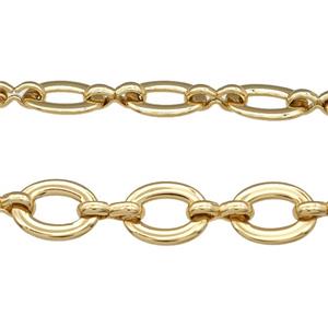 Copper Chain Gold Plated, approx 8-10mm [CH10913]