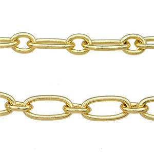 Copper Chain Gold Plated, approx 4-5mm, 4-9mm [CH10914]