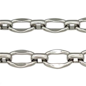 Copper Chain Platinum Plated, approx 10-14mm [CH10915]