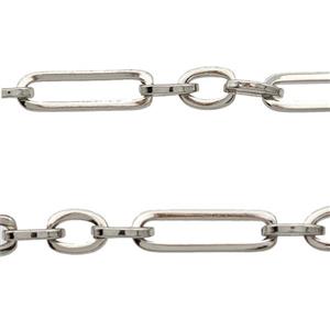 Copper Chain Platinum Plated, approx 7-9mm, 6-21mm [CH10917]