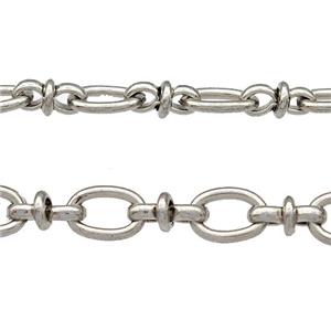 Copper Chain Platinum Plated, approx 4-8mm, 6-8mm [CH10935]