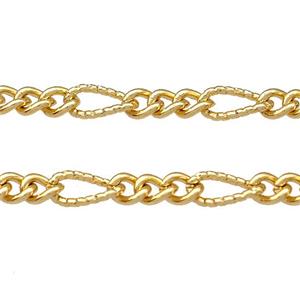 Copper Chain Gold Plated, approx 4mm, 4-9mm [CH10942]