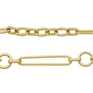 Copper Chain Gold Plated, approx 7.5mm, 5-25mm [CH10946]