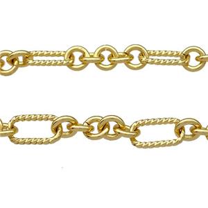 Copper Chain Gold Plated, approx 5mm, 6-11mm [CH10947]