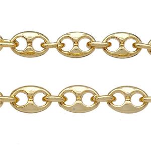 Copper Chain Gold Plated, approx 6-9mm [CH10950]