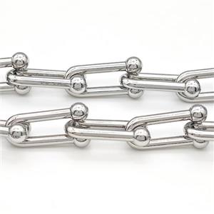Alloy Chain U-Shape Platinum Plated, approx 14-26mm [CH10953]