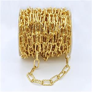 Copper Paperclip Chain Gold Plated, approx 8-16mm [CH10973]