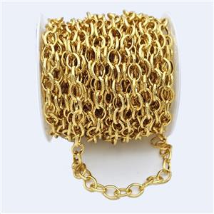 Iron Chain Gold Plated, approx 7-10mm [CH10976]