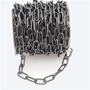 Copper Paperclip Chain Black Plated, approx 7-16mm [CH10978]