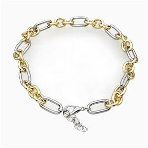 Aluminum Chain Necklace Gold Plated, approx 15-27mm, 14-17mm, 45cm length [CH10998]