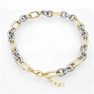 Aluminum Chain Necklace Gold Plated, approx 15-27mm, 14-17mm, 45cm length [CH10999]