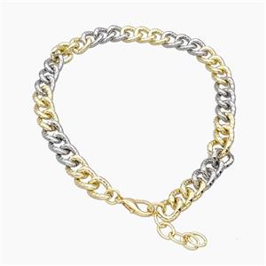 Aluminum Chain Necklace Gold Plated, approx 13-16mm, 45cm length [CH11001]