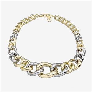 Aluminum Chain Necklace Gold Plated, approx 12-30mm, 45cm length [CH11004]