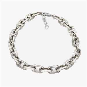 Aluminum Chain Necklace Platinum Plated, approx 14-24mm, 45cm length [CH11005]