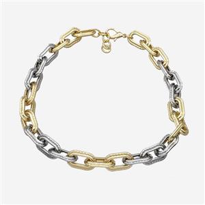Aluminum Chain Necklace Gold Plated, approx 14-24mm, 45cm length [CH11007]