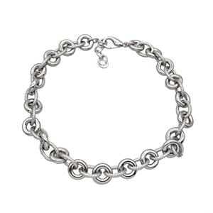 Aluminum Chain Necklace Platinum Plated, approx 15mm, 13-17mm, 45cm length [CH11011]