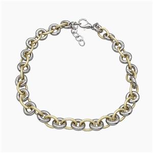 Aluminum Chain Necklace Gold Plated, approx 15mm, 13-17mm, 45cm length [CH11013]