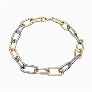 Aluminum Chain Necklace Gold Plated, approx 15-28mm, 15-32mm, 45cm length [CH11020]