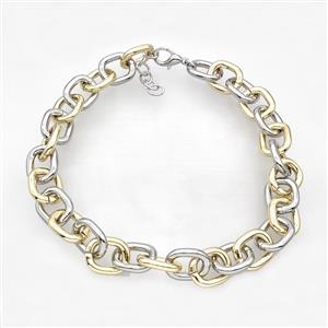 Aluminum Chain Necklace Gold Plated, approx 20-23mm, 45cm length [CH11021]