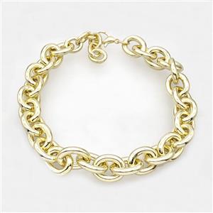 Aluminum Chain Necklace Gold Plated, approx 24-28mm, 45cm length [CH11022]