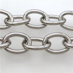Aluminum chain, platinum plated, approx 28-38mm, 6mm thickness [CHCL388]