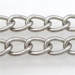 Aluminum chain, platinum plated, approx 20-28mm, 4.5mm thickness [CHCL391]