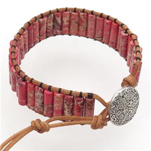 red Imperial Jasper bracelet, Adjustable, approx 4-14mm, 18cm length [CHCL400]