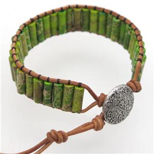 olive Imperial Jasper bracelet, Adjustable, approx 4-14mm, 18cm length [CHCL401]